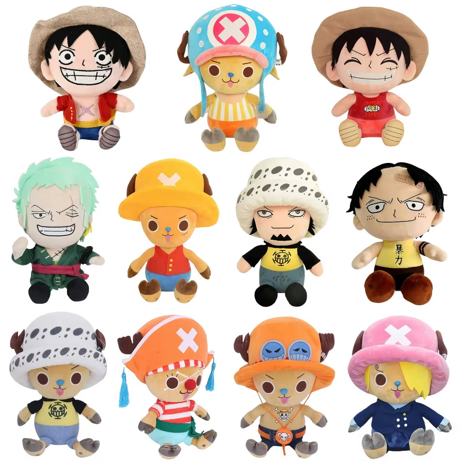 Japanese Anime 25Cm One Piece Original Plush Toys Cartoonfigure Luffy Chopper Ace Roronoa Zoro Cute Stuffed Doll Kids Xmas Gifts