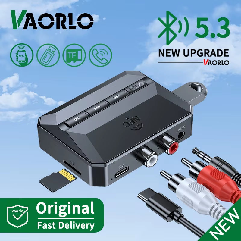 NFC Bluetooth 5.3 Audio Receiver RCA 3.5Mm AUX USB Wireless Adapter with MIC Support U-Disk/Tf Card Play for Car Kit Speaker