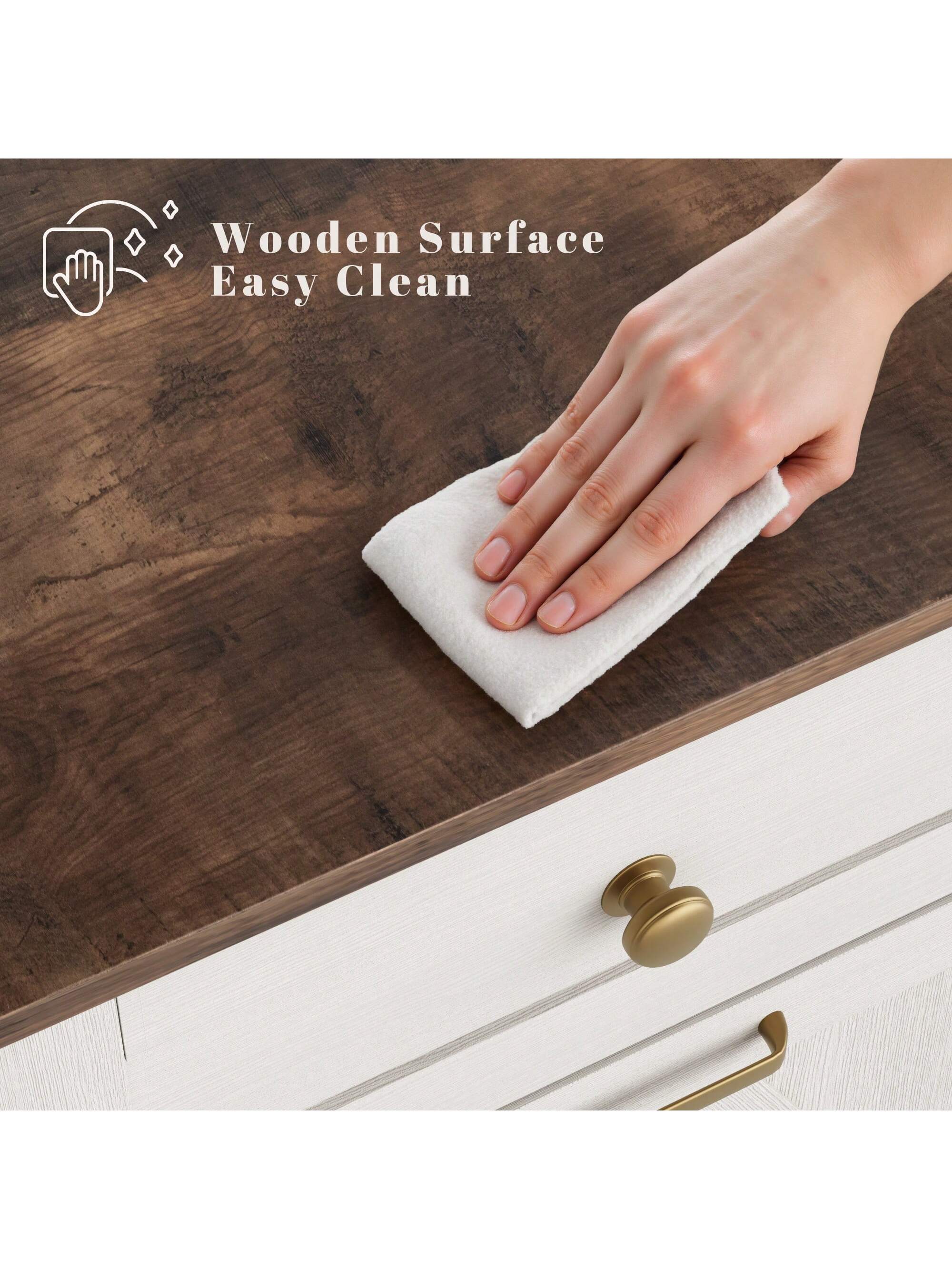 Furniwell Tilt Out Trash Cabinet Wooden Free Standing Laundry Sorter Cabinet,Recycling Cabinet with Hideaway Drawer,Tilt Out Trash Cabinet Can Bin Kitchen