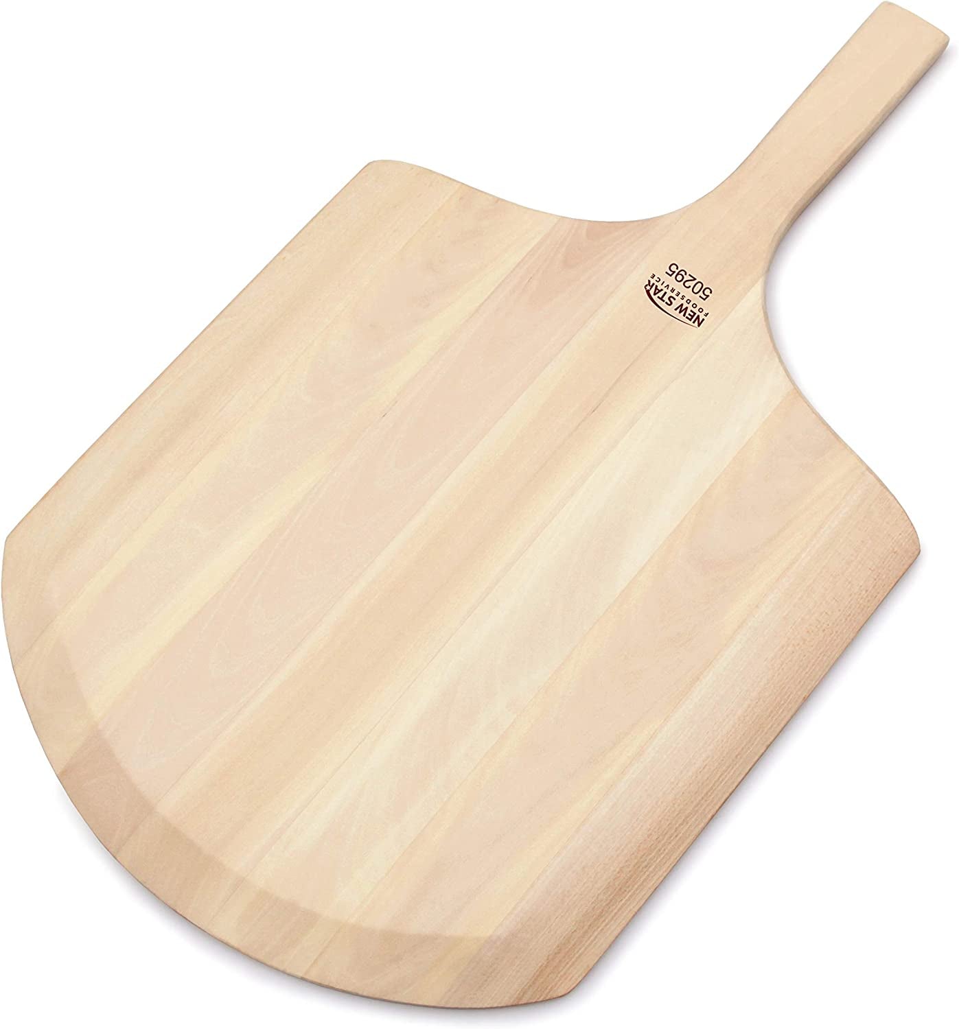 50295 Restaurant-Grade Wooden Pizza Peel, 16" L X 14" W Plate, with 10" L Wooden Handle, 24" Overall Length
