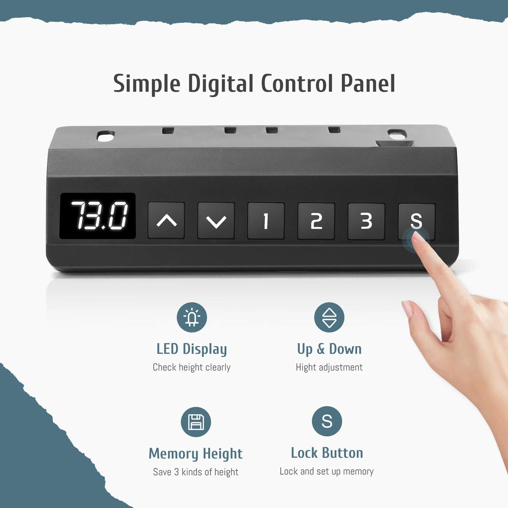 Electric Standing Desk with Double Drawer - 40 X 24 Inch Adjustable Height Sit to Stand up Desk with Storage Shelf, Rising Home Office Computer Table, Black