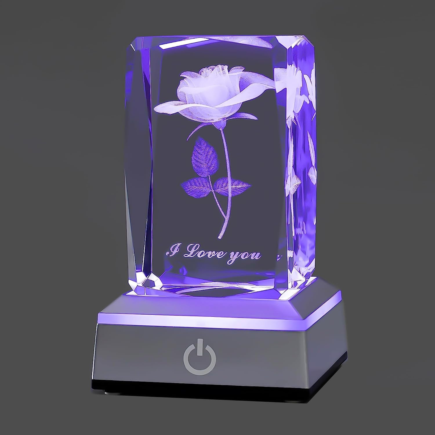 3D Rose Crystal Night Lamp with Adjustable LED Multicolor Lights for Girlfriend, Wife - Valentine'S Day, Anniversary,Birthday Presents, Christmas Gifts for Her