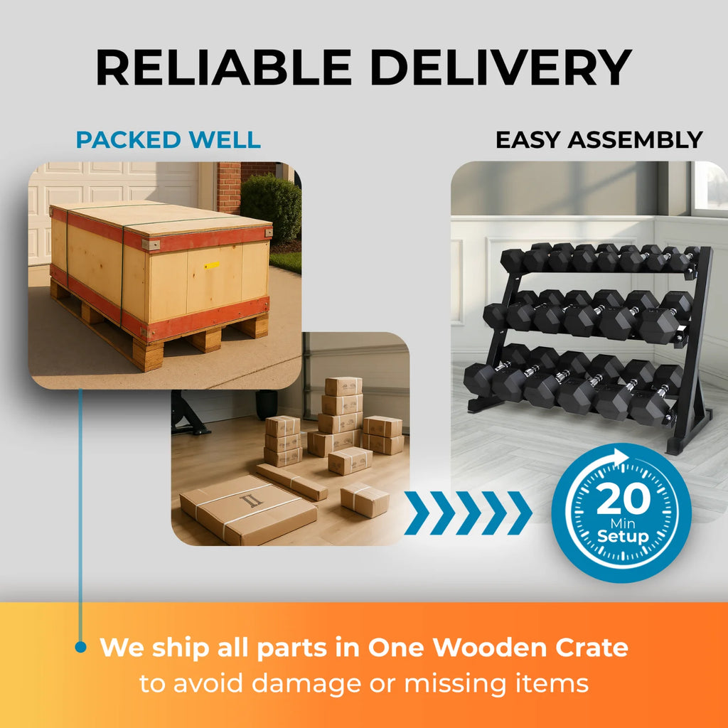 5-50 LBS Rubber Hex Dumbbell Set with Rack, 10 Pair, 550 Lbs, Weight Set for Home Gym, Strength Training, Fitness Center Equipment