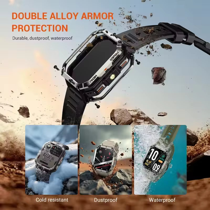 2025 New Outdoor Smartwatch 900Mah W70 Pro 2.01'' TFT HD Screen Waterproof Men Watches with Emergency Lighting Compass