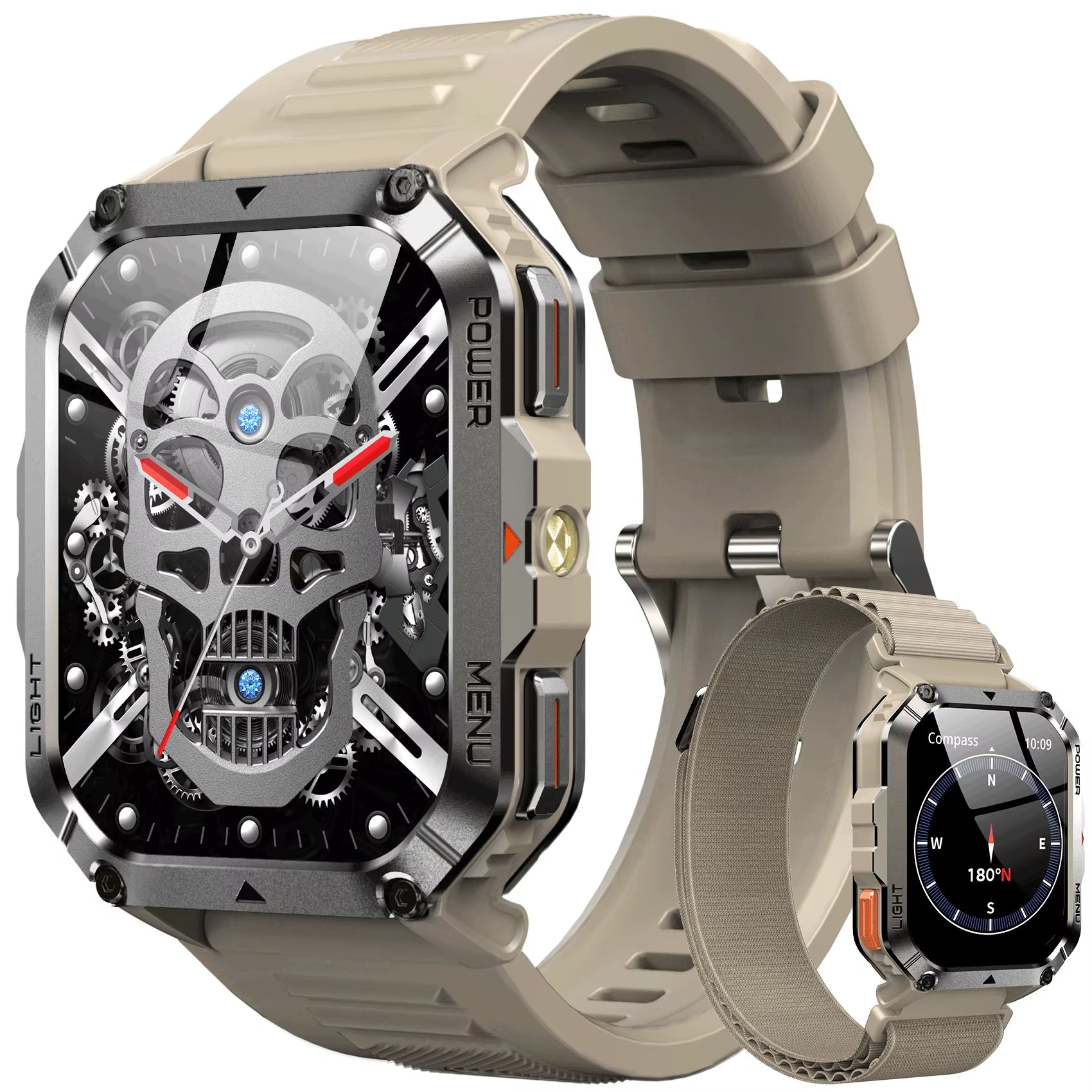 2025 New Outdoor Smartwatch 900Mah W70 Pro 2.01'' TFT HD Screen Waterproof Men Watches with Emergency Lighting Compass