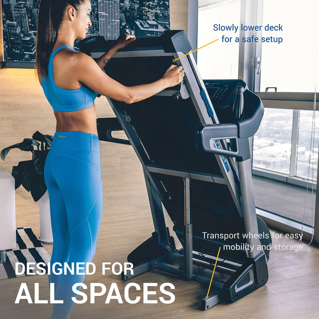 Fitness TRX4500 Folding Treadmill with Bluetooth, 3.25 HP Motor, 15 Incline Levels, 350 Lb Weight Limit