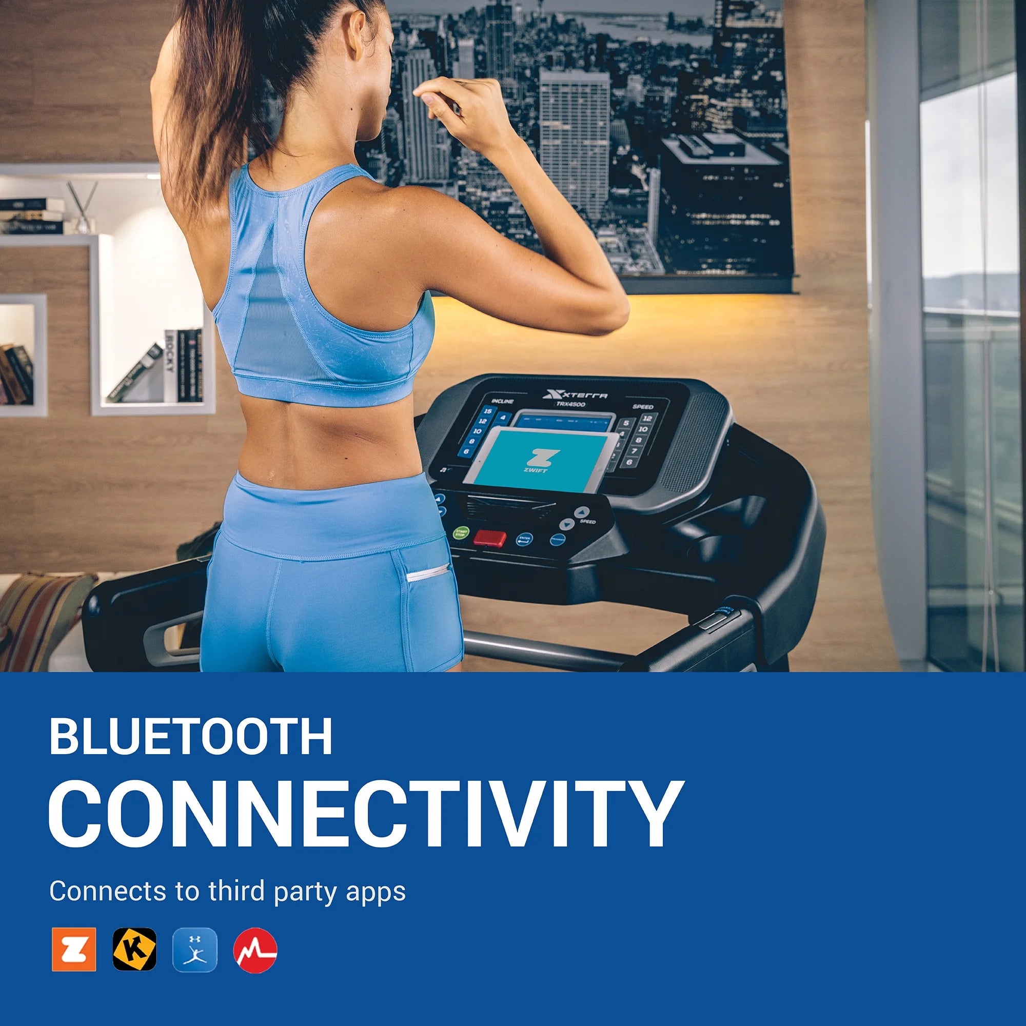 Fitness TRX4500 Folding Treadmill with Bluetooth, 3.25 HP Motor, 15 Incline Levels, 350 Lb Weight Limit