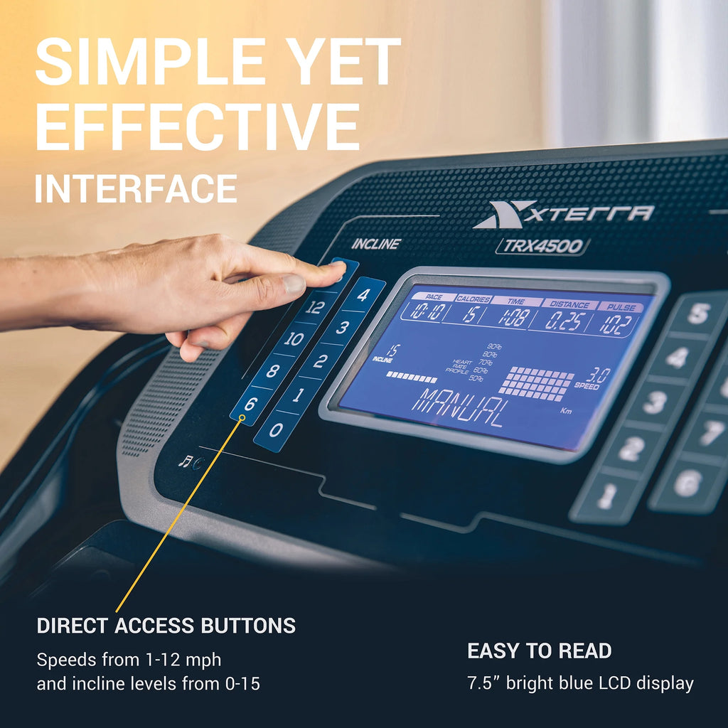 Fitness TRX4500 Folding Treadmill with Bluetooth, 3.25 HP Motor, 15 Incline Levels, 350 Lb Weight Limit