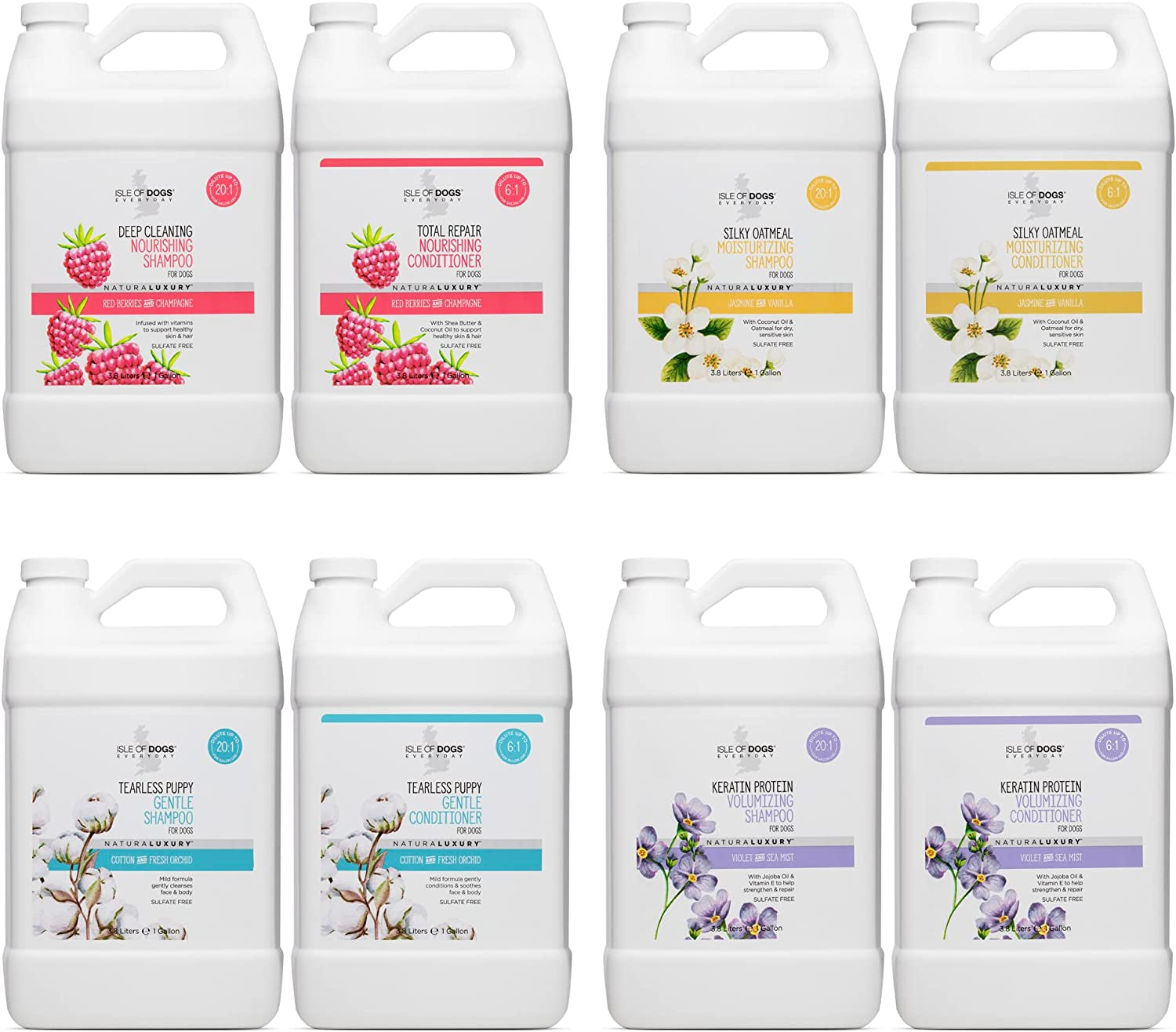 - Everyday Natural Luxury Tearless Puppy Shampoo - Cotton + Fresh Orchid - Sulfate & Paraben Free Formula - Gentle Pet Shampoo for Dogs of All Ages & Coat Types - Made in the USA - 1 Gal, (823-Gal)