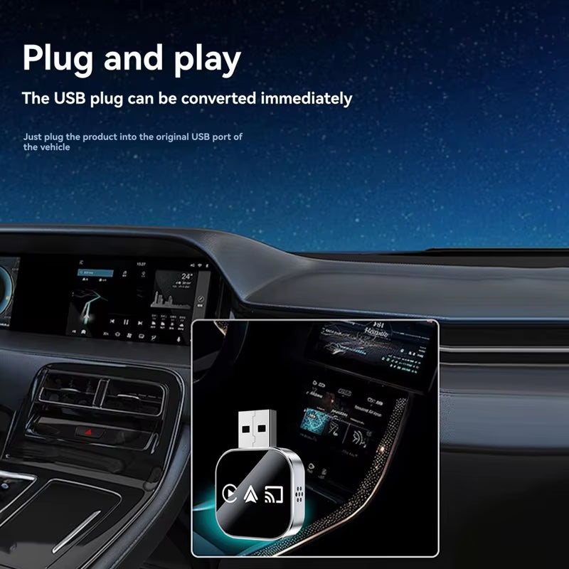 B27B Wired USB Carplay Adapter 3 in 1 Wireless Smart Mirror Link Android Auto Plug and Play Dongle B