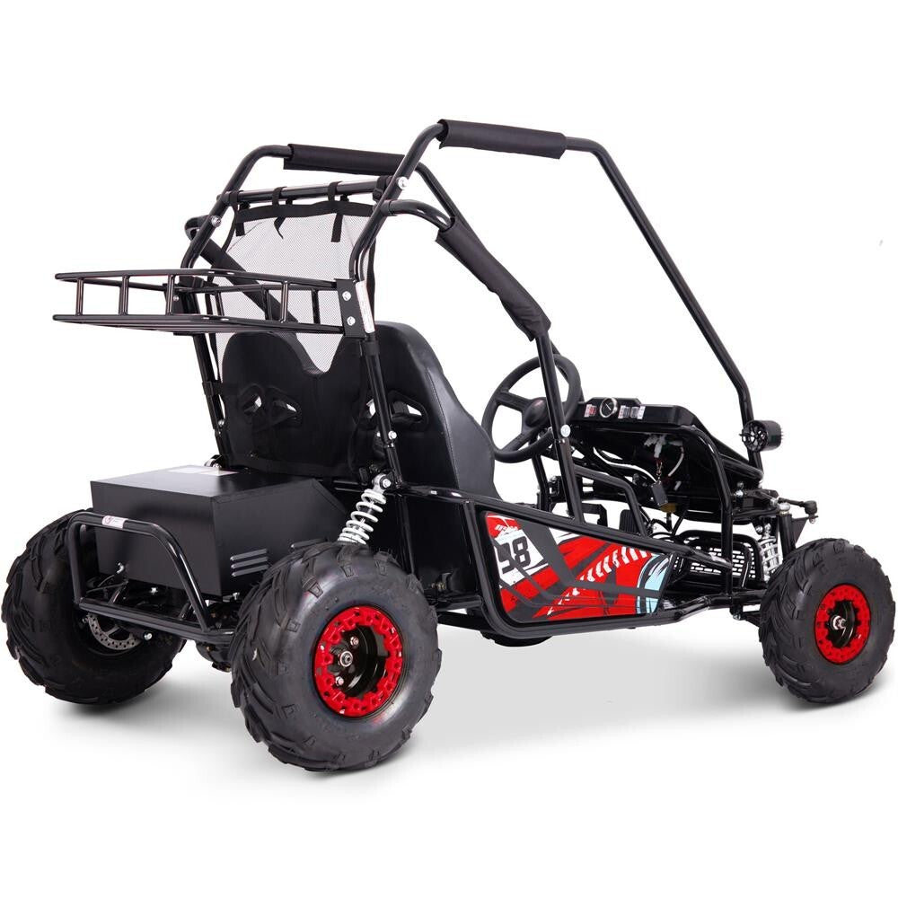 Mototec Mud Monster XL 60V 2000W Electric Go Kart Full Suspension F/ Kids- Red ✅