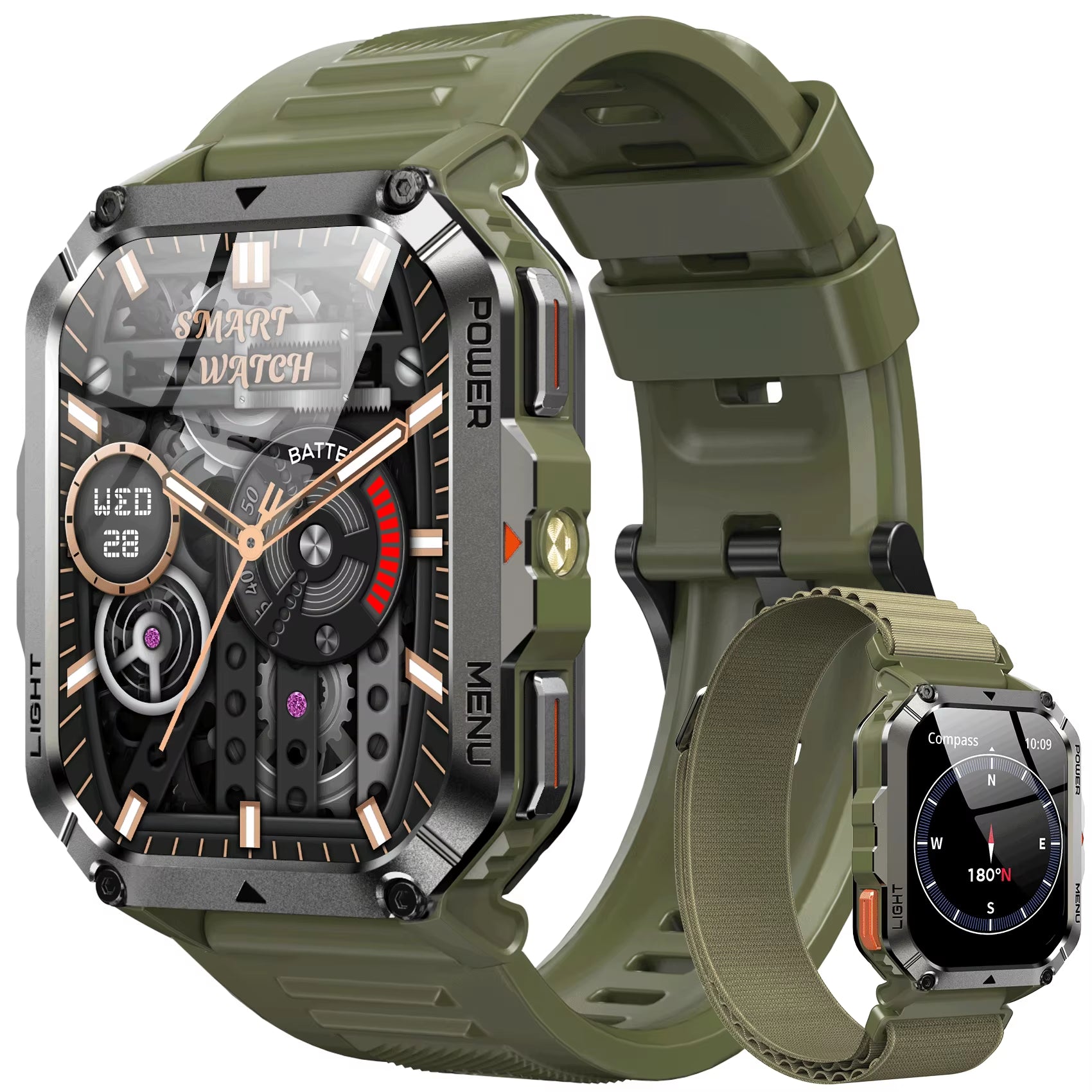 2025 New Outdoor Smartwatch 900Mah W70 Pro 2.01'' TFT HD Screen Waterproof Men Watches with Emergency Lighting Compass