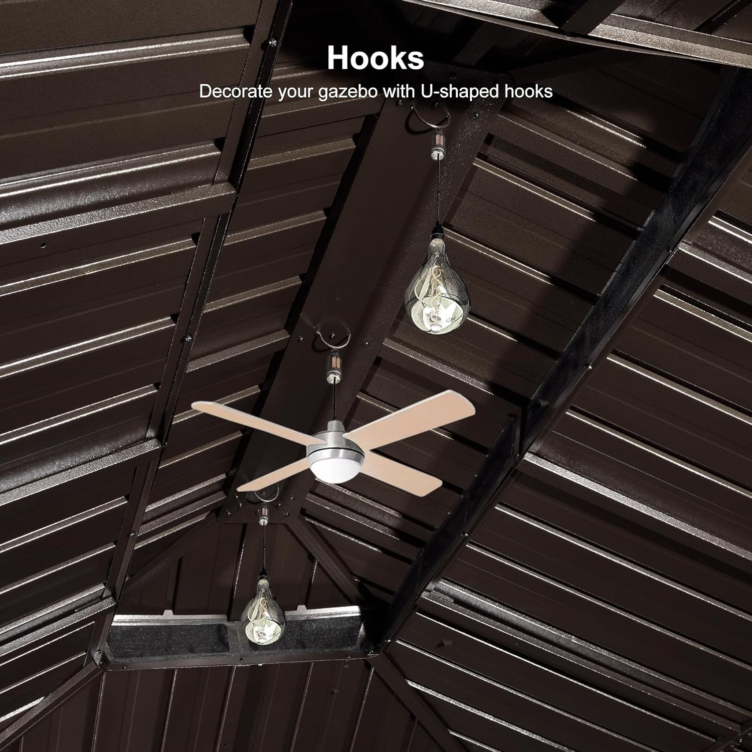 12' X 14' Outdoor Hardtop Gazebo Permanent outside Heavy Duty Sun Shade Deck Canopy for Patio All Weather Aluminum Metal Roof Backyard Pavilion with Netting and Curtains